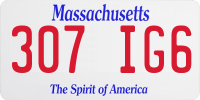 MA license plate 307IG6