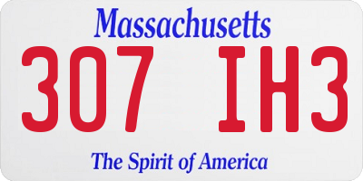 MA license plate 307IH3