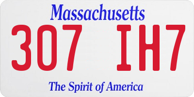 MA license plate 307IH7