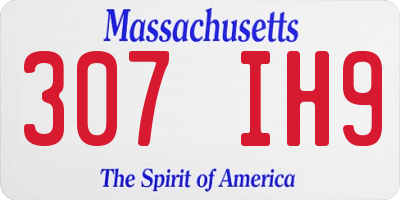 MA license plate 307IH9