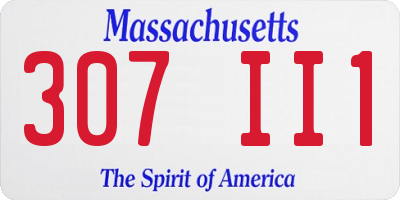 MA license plate 307II1