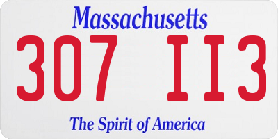 MA license plate 307II3