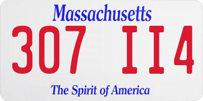 MA license plate 307II4