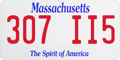 MA license plate 307II5