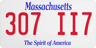 MA license plate 307II7