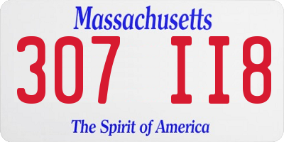 MA license plate 307II8