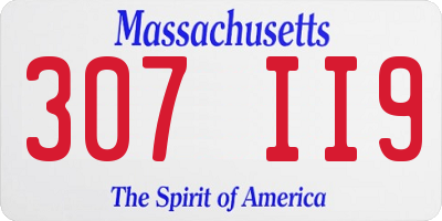 MA license plate 307II9
