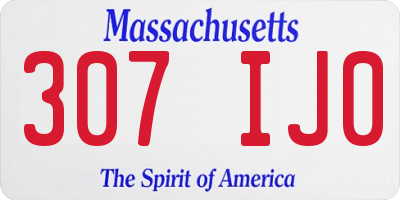MA license plate 307IJ0