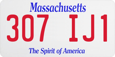 MA license plate 307IJ1
