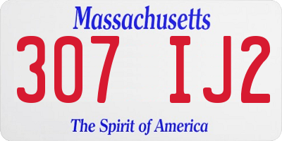 MA license plate 307IJ2