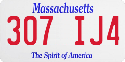 MA license plate 307IJ4