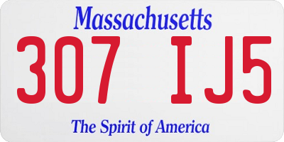 MA license plate 307IJ5