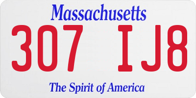 MA license plate 307IJ8