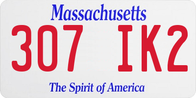 MA license plate 307IK2