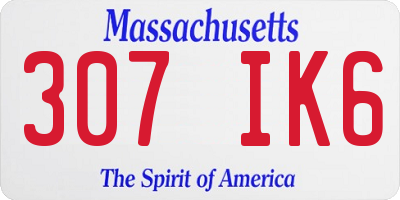 MA license plate 307IK6