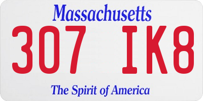 MA license plate 307IK8