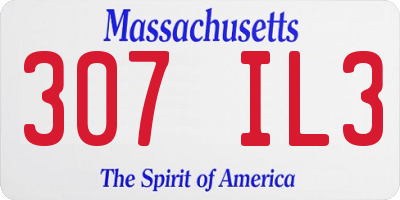 MA license plate 307IL3