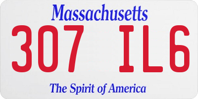 MA license plate 307IL6
