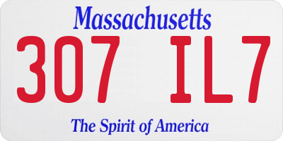 MA license plate 307IL7
