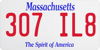 MA license plate 307IL8