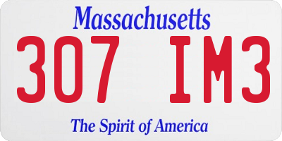 MA license plate 307IM3