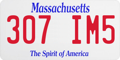 MA license plate 307IM5