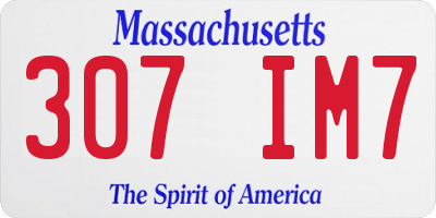 MA license plate 307IM7