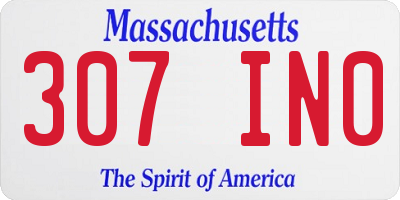 MA license plate 307IN0