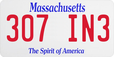 MA license plate 307IN3