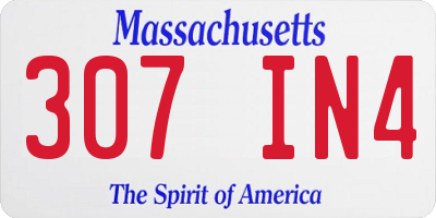 MA license plate 307IN4