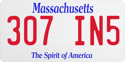 MA license plate 307IN5