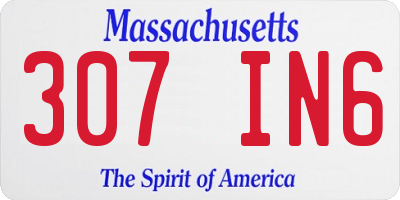 MA license plate 307IN6