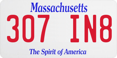 MA license plate 307IN8