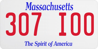 MA license plate 307IO0