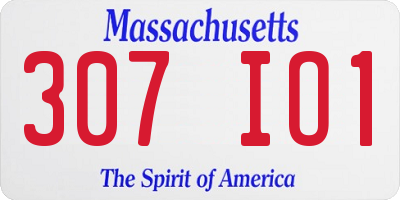 MA license plate 307IO1