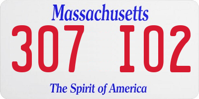 MA license plate 307IO2