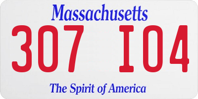 MA license plate 307IO4
