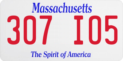 MA license plate 307IO5