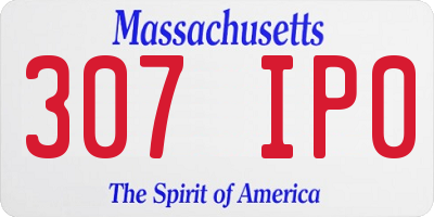 MA license plate 307IP0