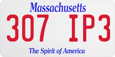 MA license plate 307IP3