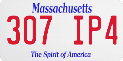 MA license plate 307IP4