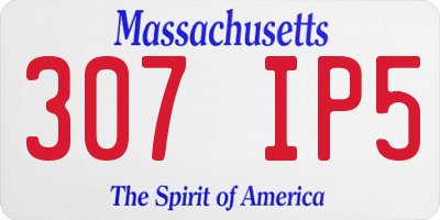 MA license plate 307IP5