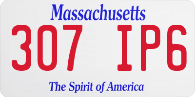 MA license plate 307IP6