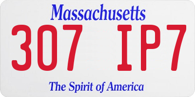 MA license plate 307IP7