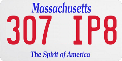 MA license plate 307IP8