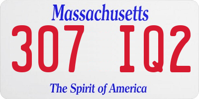 MA license plate 307IQ2