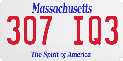 MA license plate 307IQ3