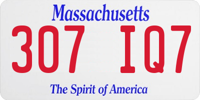 MA license plate 307IQ7
