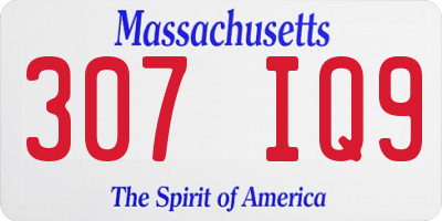 MA license plate 307IQ9