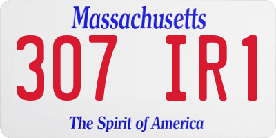 MA license plate 307IR1